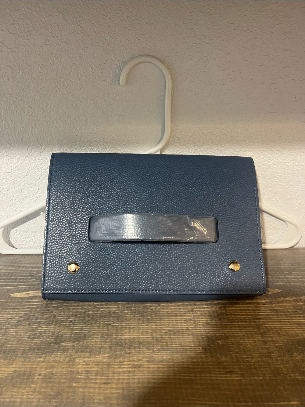 Women's Blue Leather Clutch